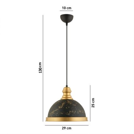 Sospensione MONZA 1xE27/40W/230V Ø 29 cm nera/bronzo