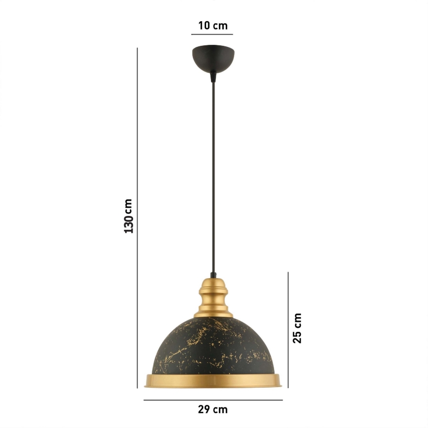 Sospensione MONZA 1xE27/40W/230V Ø 29 cm nera/bronzo