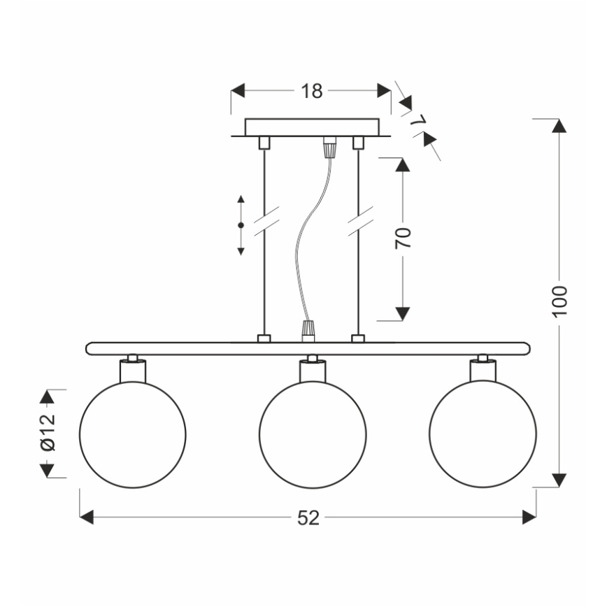 Sospensione SOMUL 3xG9/20W/230V in vetro fumé nero