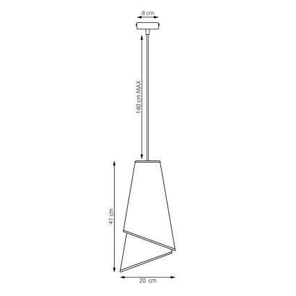 Sospensione su cavo MODA 1xE27/15W/230V grigio/nero