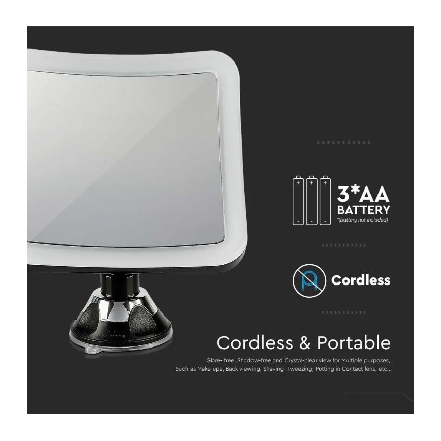 Specchio cosmetico LED LED/3,2W/4,5V 3xAA IP44