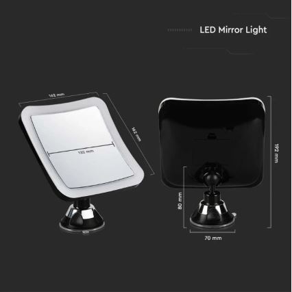 Specchio cosmetico LED LED/3,2W/4,5V 3xAA IP44