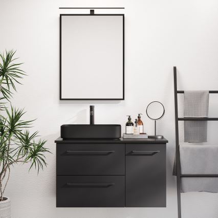 Specchio da bagno BORGSTED 60x80 cm nero