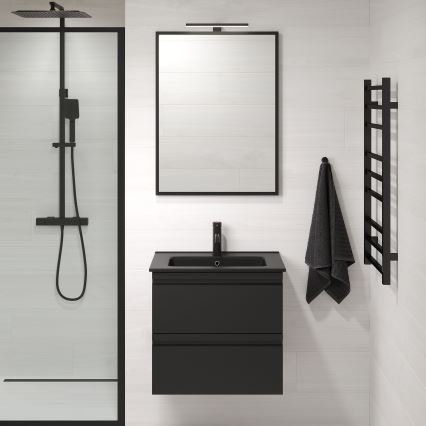 Specchio da bagno BORGSTED 60x80 cm nero