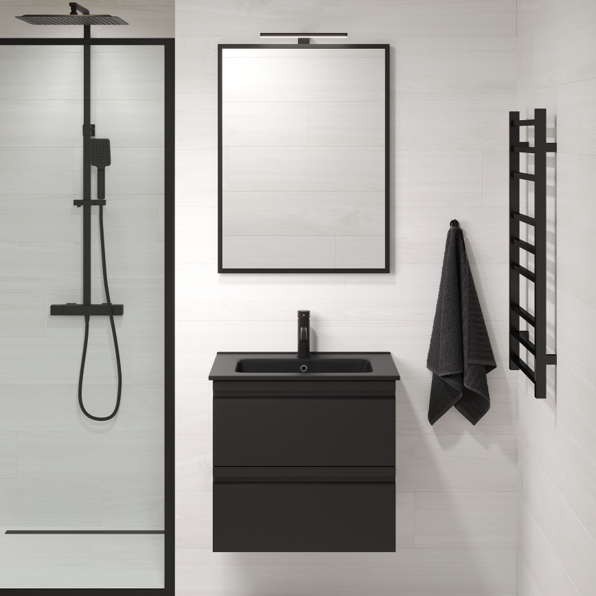 Specchio da bagno BORGSTED 60x80 cm nero
