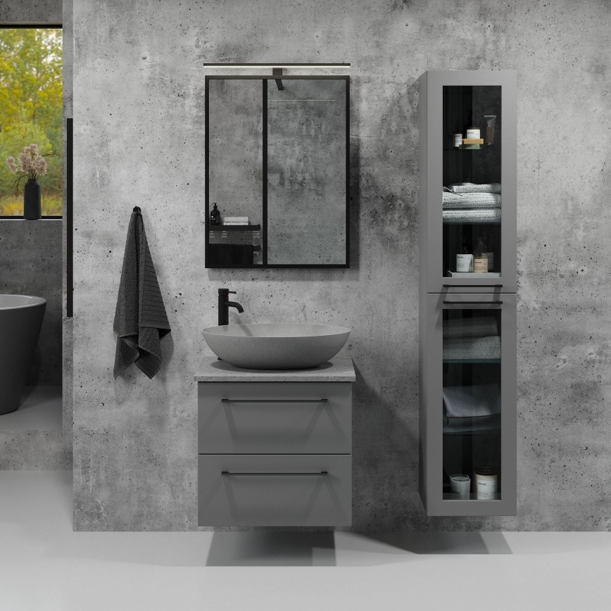 Specchio da bagno BORGSTED 60x80 cm nero