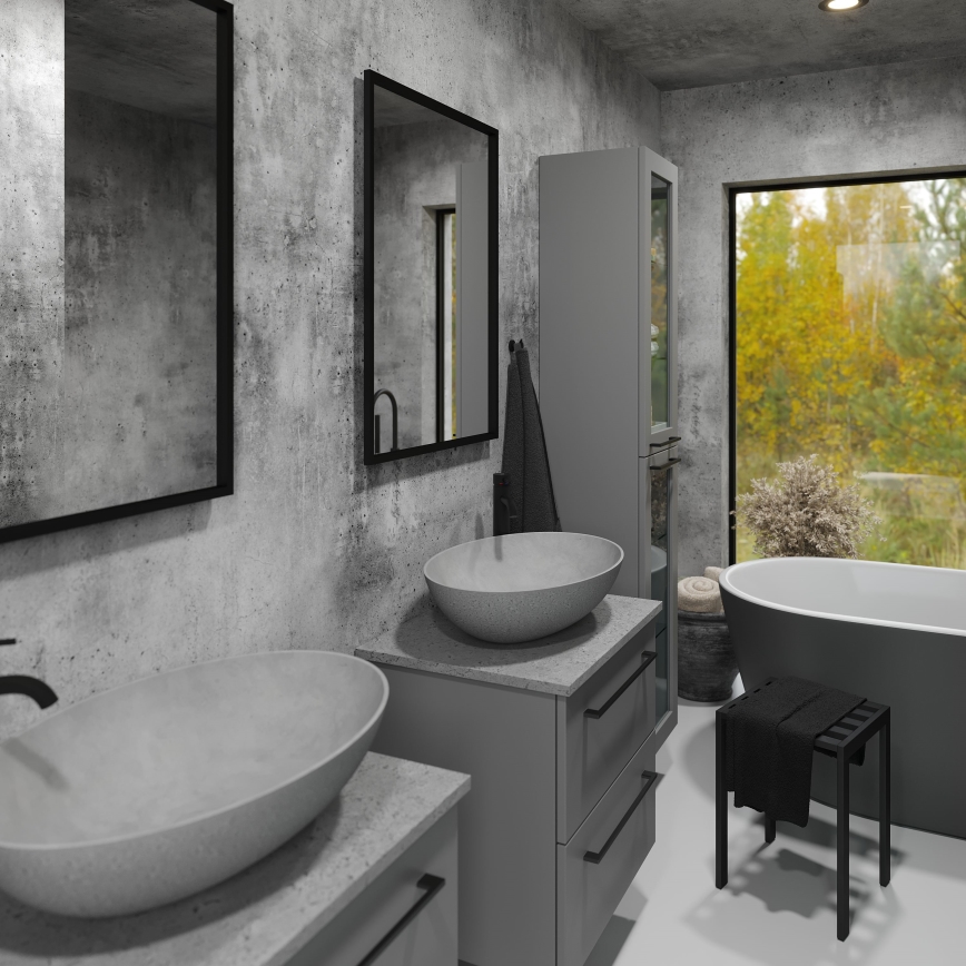 Specchio da bagno BORGSTED 60x80 cm nero