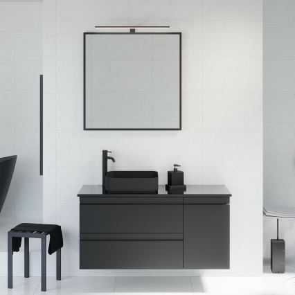 Specchio da bagno BORGSTED 80x80 cm, nero