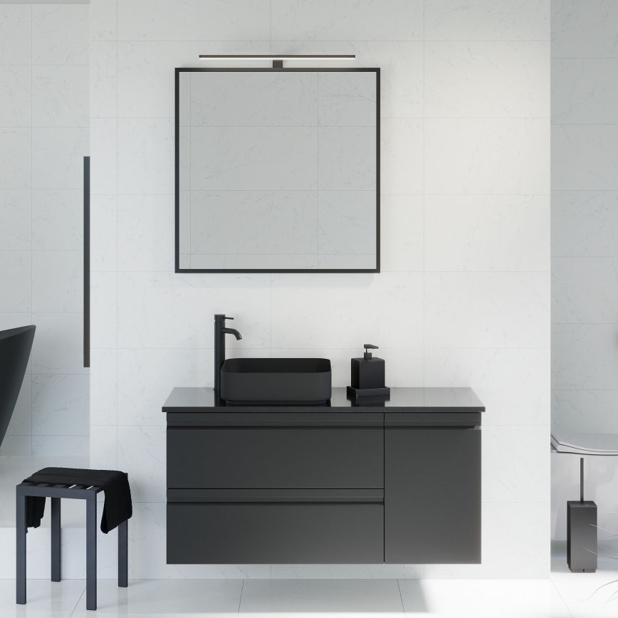 Specchio da bagno BORGSTED 80x80 cm, nero
