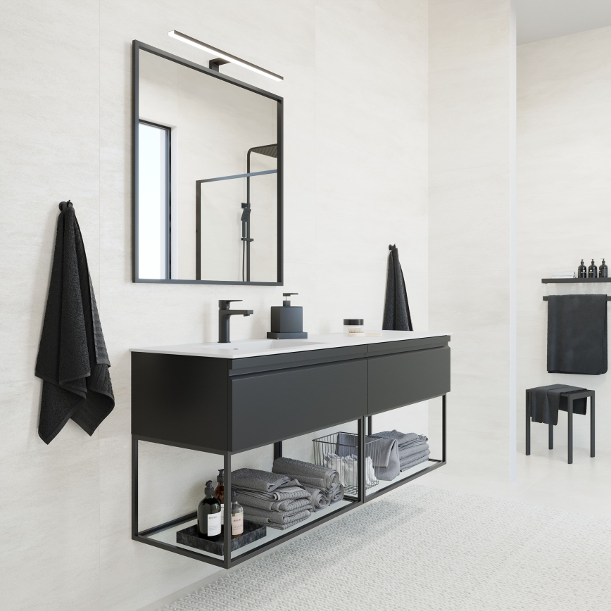 Specchio da bagno BORGSTED 80x80 cm, nero