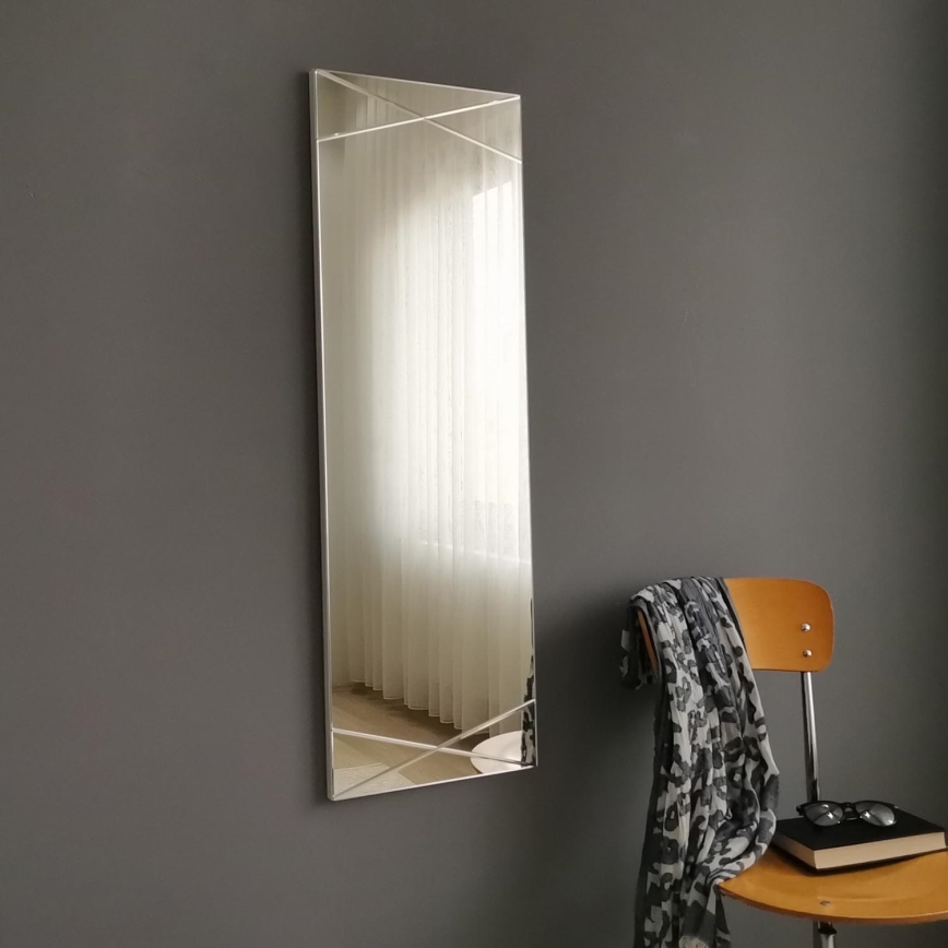 Specchio da parete 105x35 cm argento