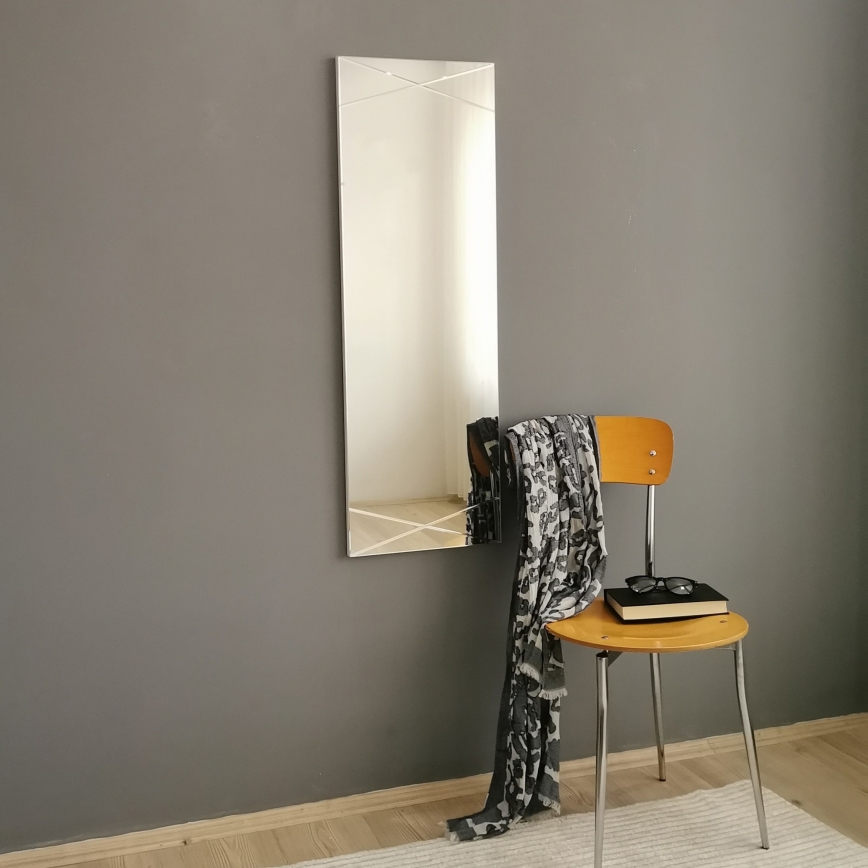 Specchio da parete 105x35 cm argento