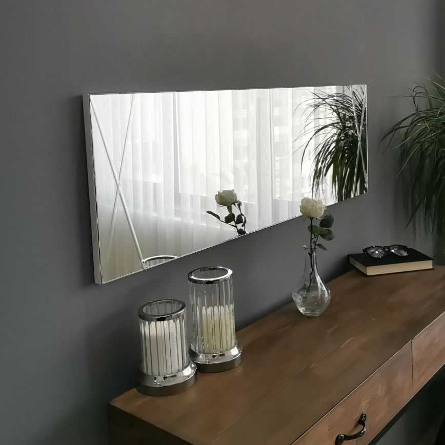Specchio da parete 105x35 cm argento