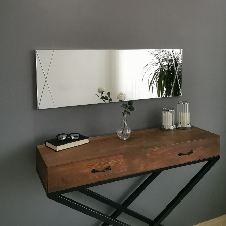 Specchio da parete 105x35 cm argento