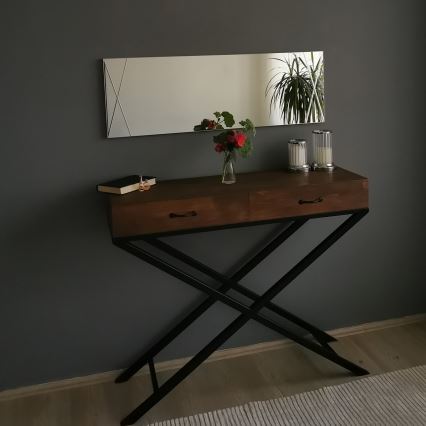 Specchio da parete 105x35 cm argento