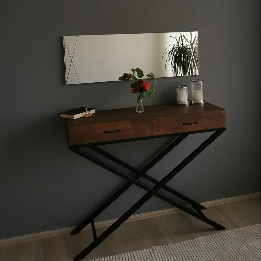 Specchio da parete 105x35 cm argento