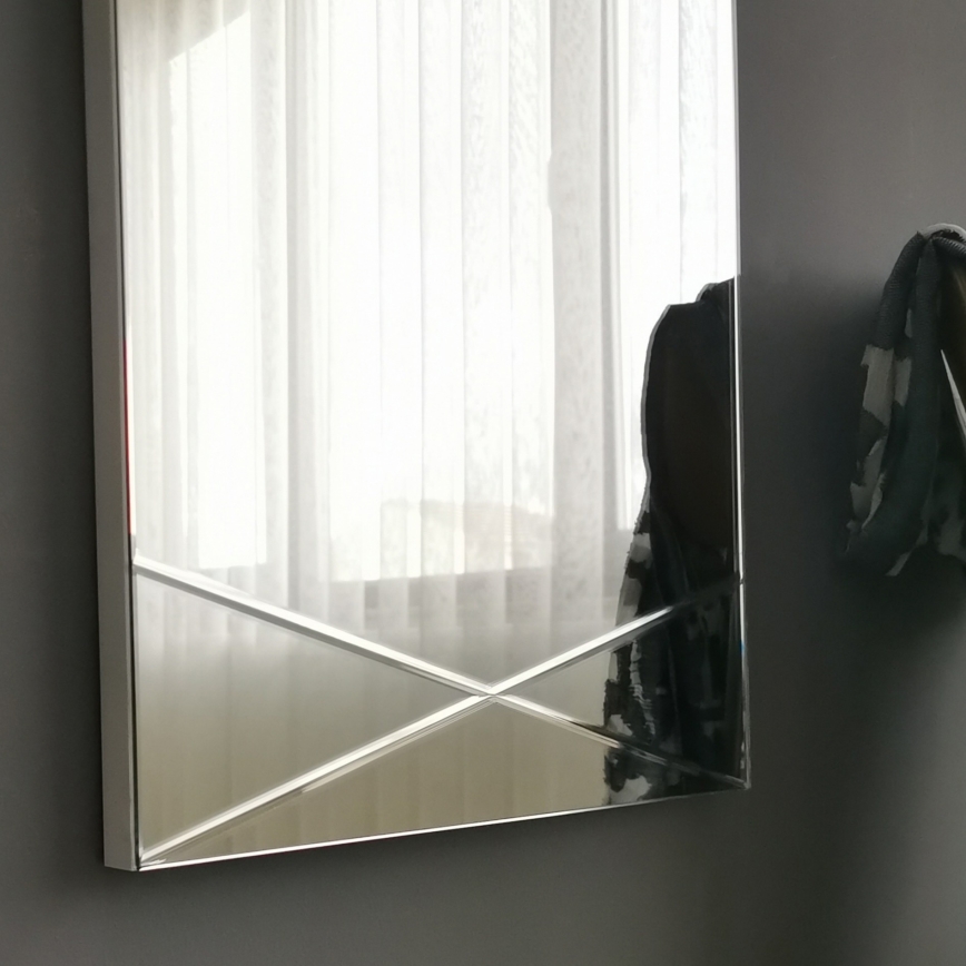 Specchio da parete 105x35 cm argento