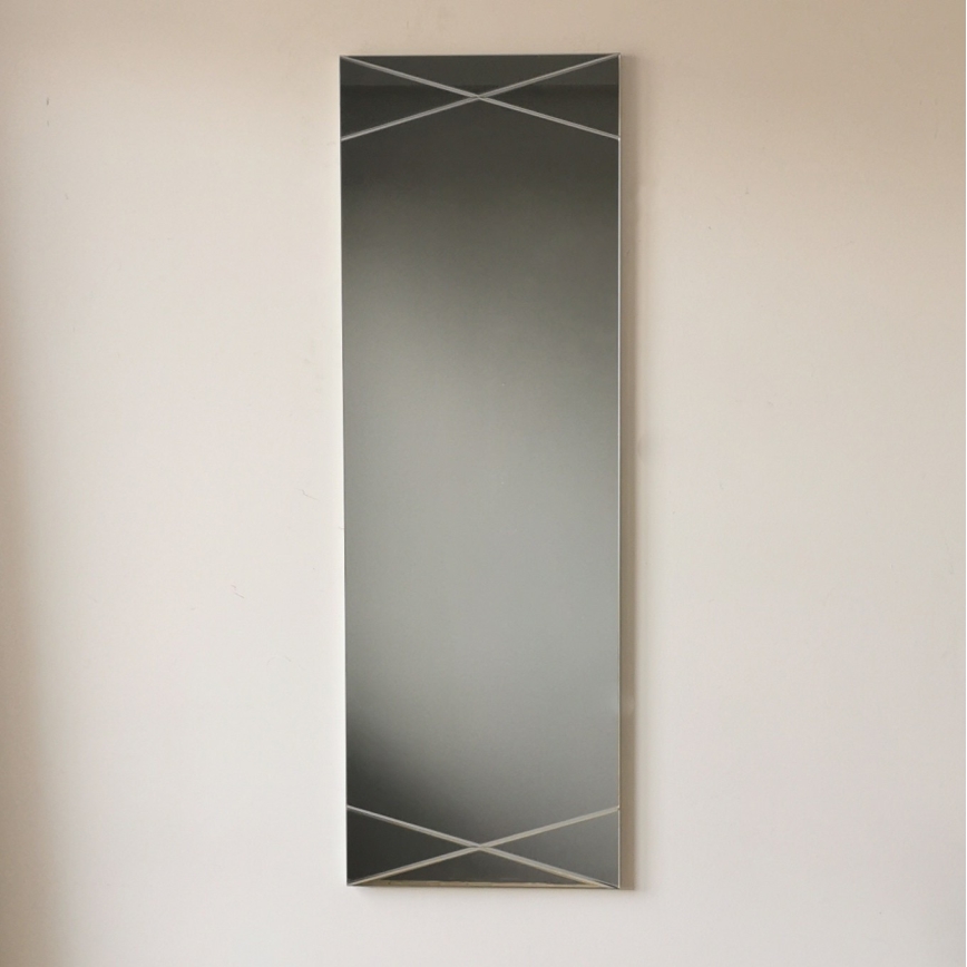 Specchio da parete 105x35 cm argento