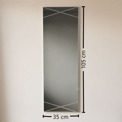 Specchio da parete 105x35 cm argento