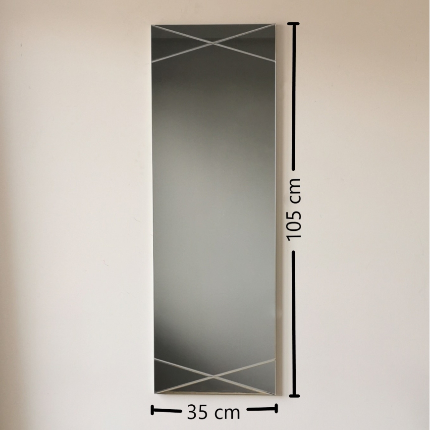 Specchio da parete 105x35 cm argento