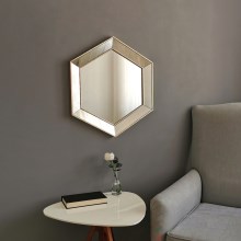 Specchio da parete 60x52 cm argento