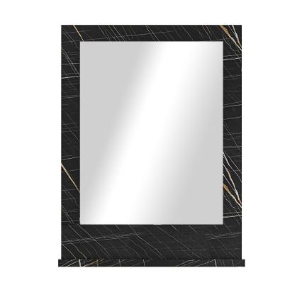 Specchio da parete con mensola 60x45 cm nero