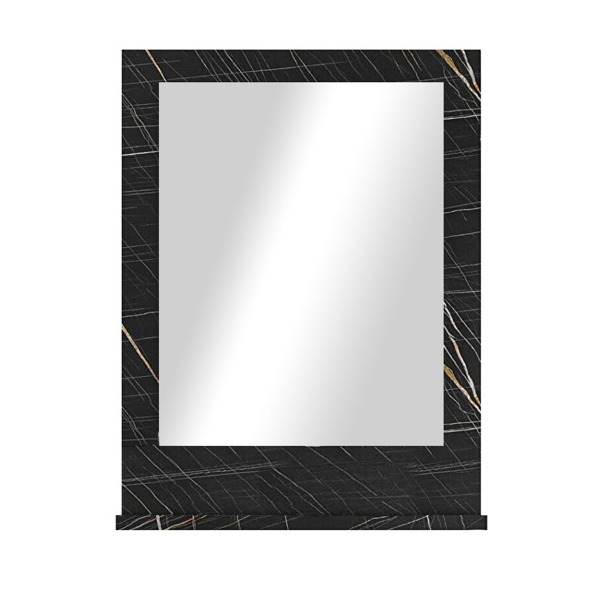 Specchio da parete con mensola 60x45 cm nero