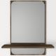 Specchio da parete con mensola EKOL 70x45 cm marrone