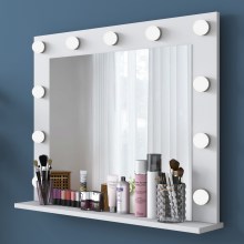 Specchio da parete con mensola RANI 90x71,8 cm bianco