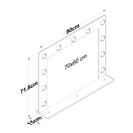 Specchio da parete con mensola RANI 90x71,8 cm bianco