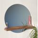 Specchio da parete con mensola SUNSET 70x70 cm pino