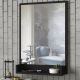 Specchio da parete con ripiano COSTA 75x45 cm nero