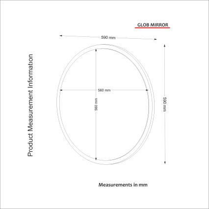 Specchio da parete GLOB d. 59 cm bianco