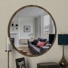 Specchio da parete GLOB d. 59 cm marrone