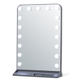 Specchio da trucco dimmerabile HOLLYWOOD LED/18W/230V 3000/4200/6000K grigio