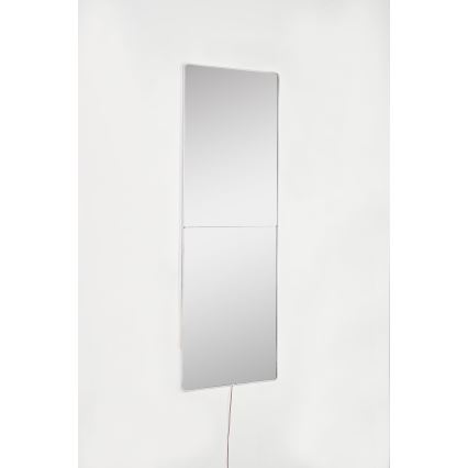 Specchio da parete LED rettangolare con illuminazione 80x20 cm bianco