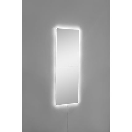 Specchio da parete LED rettangolare con illuminazione 80x20 cm bianco
