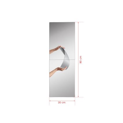 Specchio da parete LED rettangolare con illuminazione 80x20 cm bianco