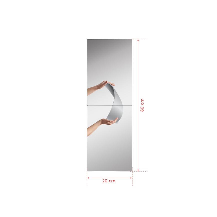 Specchio da parete LED rettangolare con illuminazione 80x20 cm bianco