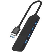 Splitter USB 4xUSB-A 3.0 nero