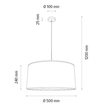 Lampadario a sospensione con filo BENITA 1xE27/40W/230V bianco/quercia – FSC certificato