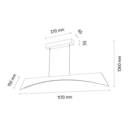 Lampadario a sospensione con filo LED dimmerabile ZIAD LED/14W/230V quercia – FSC certificato