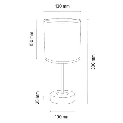 Lampada da tavolo BENITA 1xE27/60W/230V 30 cm bianco/quercia – FSC certificato