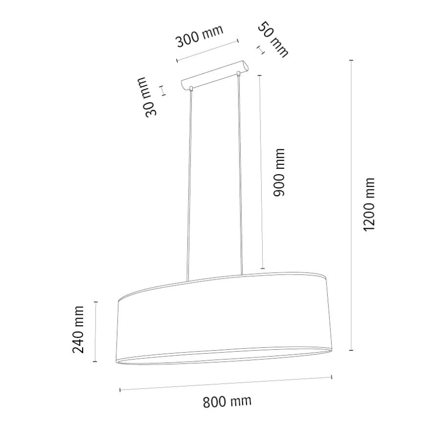 Lampadario a sospensione con filo MERCEDES 2xE27/40W/230V bianco/quercia