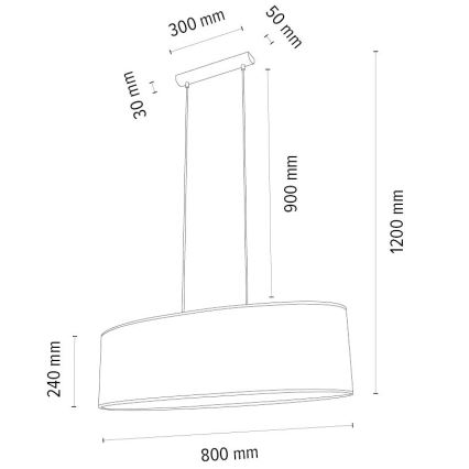Lampadario a sospensione con filo MERCEDES 2xE27/40W/230V marrone/quercia