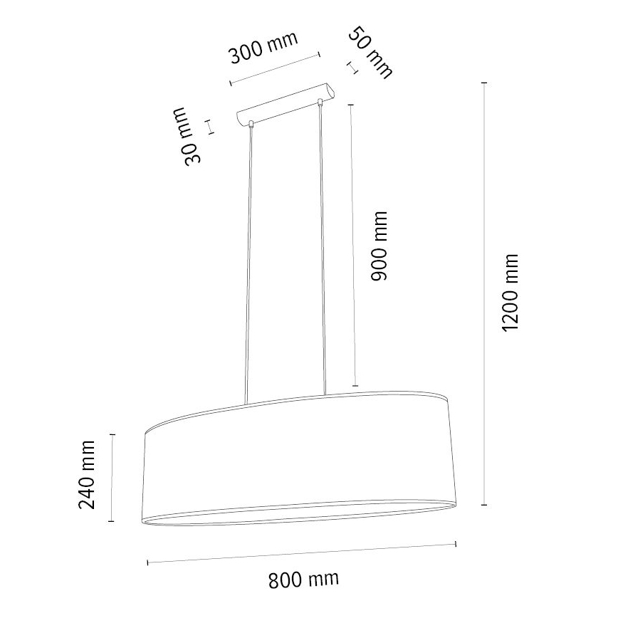 Lampadario a sospensione con filo MERCEDES 2xE27/40W/230V marrone/quercia