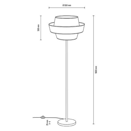 Lampada da terra PRETO GOLD 1xE27/60W/230V - certificato FSC