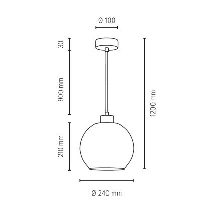Lampadario a sospensione con filo SVEA 1xE27/60W/230V Betulla