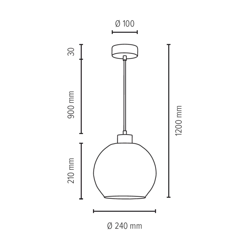 Lampadario a sospensione con filo SVEA 1xE27/60W/230V Betulla