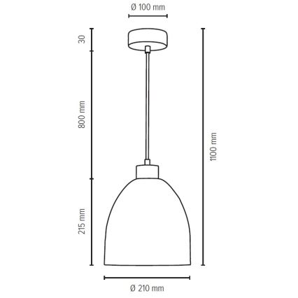 Lampadario a sospensione con filo ALESSANDRO 1xE27/60W/230V - certificato FSC